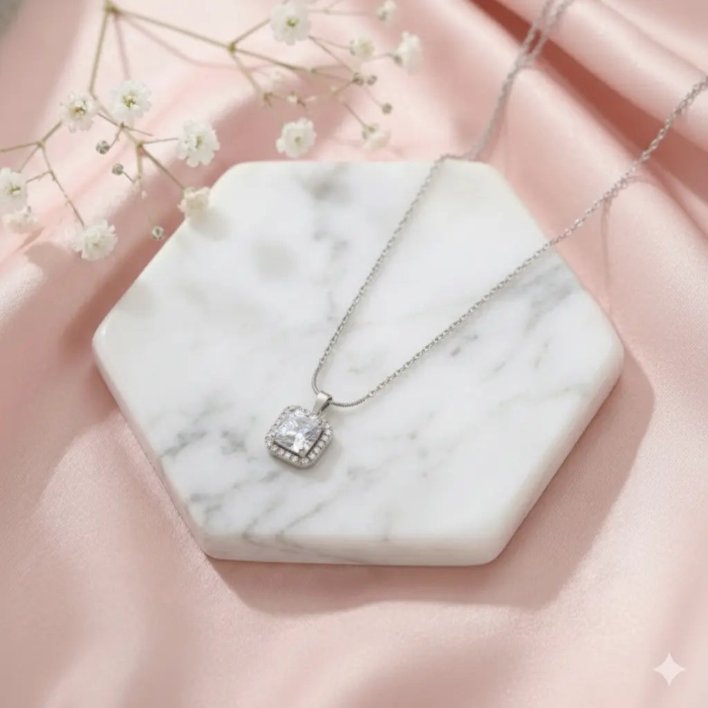 Soft Square Spark Necklace Bareeq