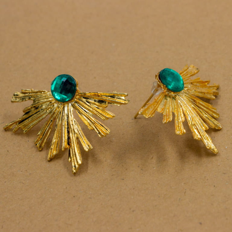 Peacock Leaf Studs